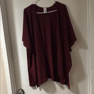 Burgundy Open Front Cardigan